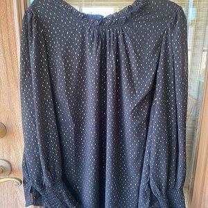 Cynthia Rowley black and gold blouse. Size 2.